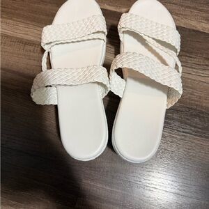 Elegant white Braided Women's Sandals